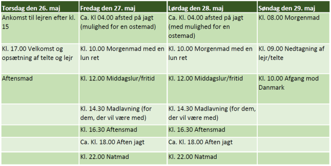 Program Mad og Jagt